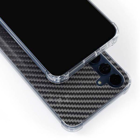 Black Carbon Fiber Specialty Texture Material Galaxy A35 5G Clear Case